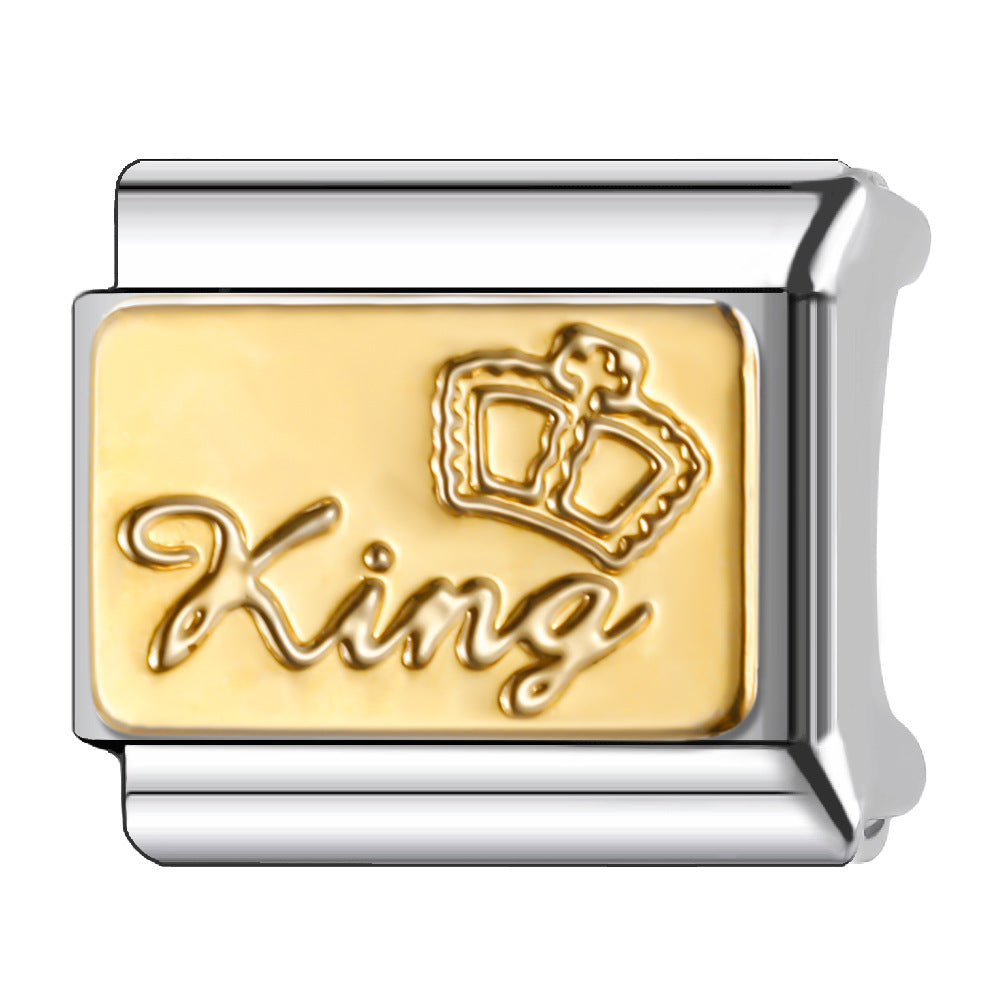 Wholesale Italian Charm Bracelet 9mm DIY Splicing Creative Pattern Stainless Steel Composable Bracelet