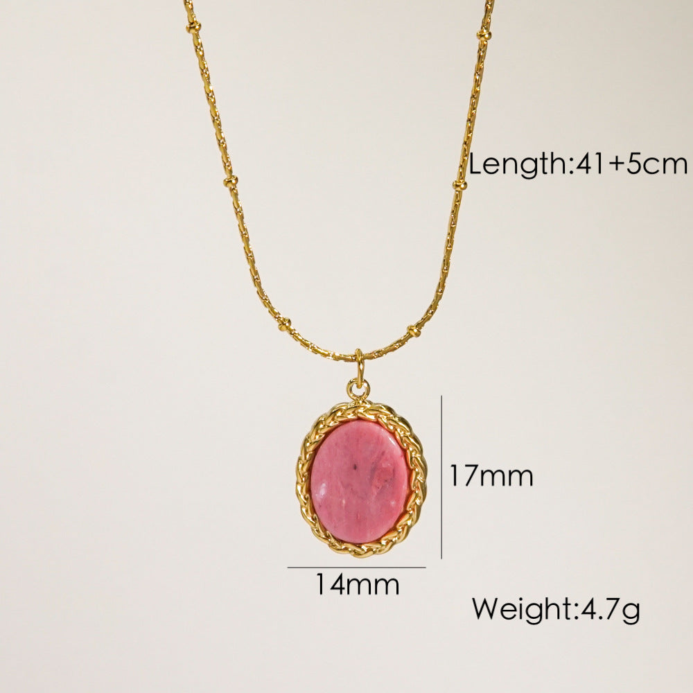 Wholesale  Stainless steel Retro Redstone Series Pendant Necklace