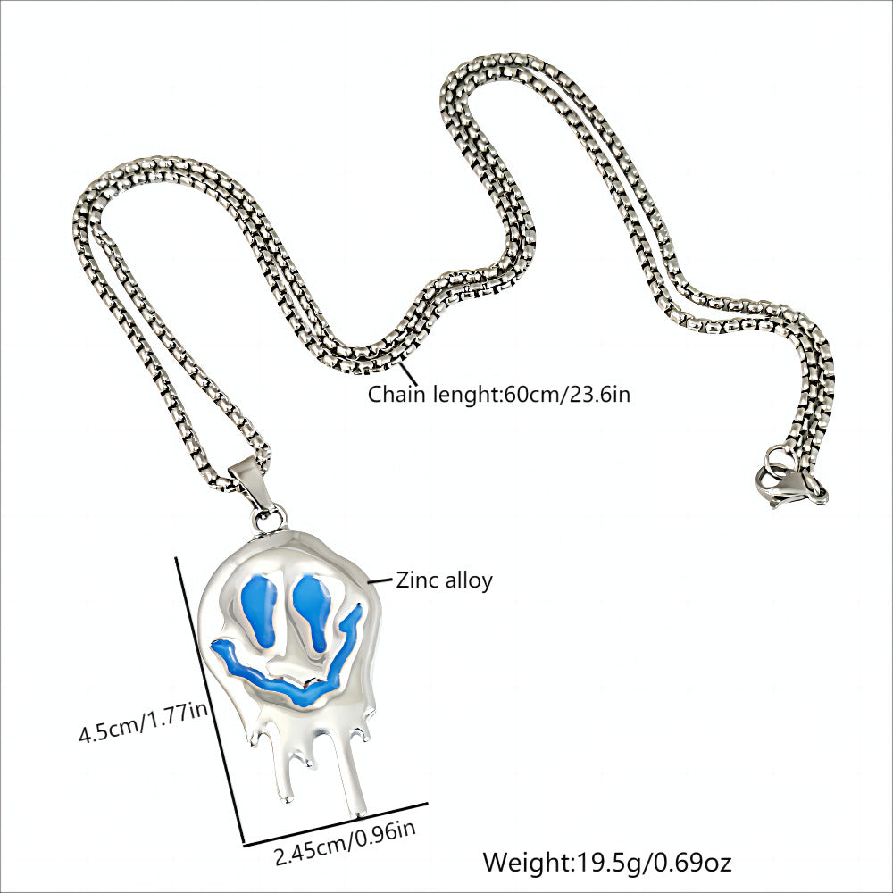 Wholesale Zinc Alloy Luminous Necklace  Luminous Ghost Face Pendant