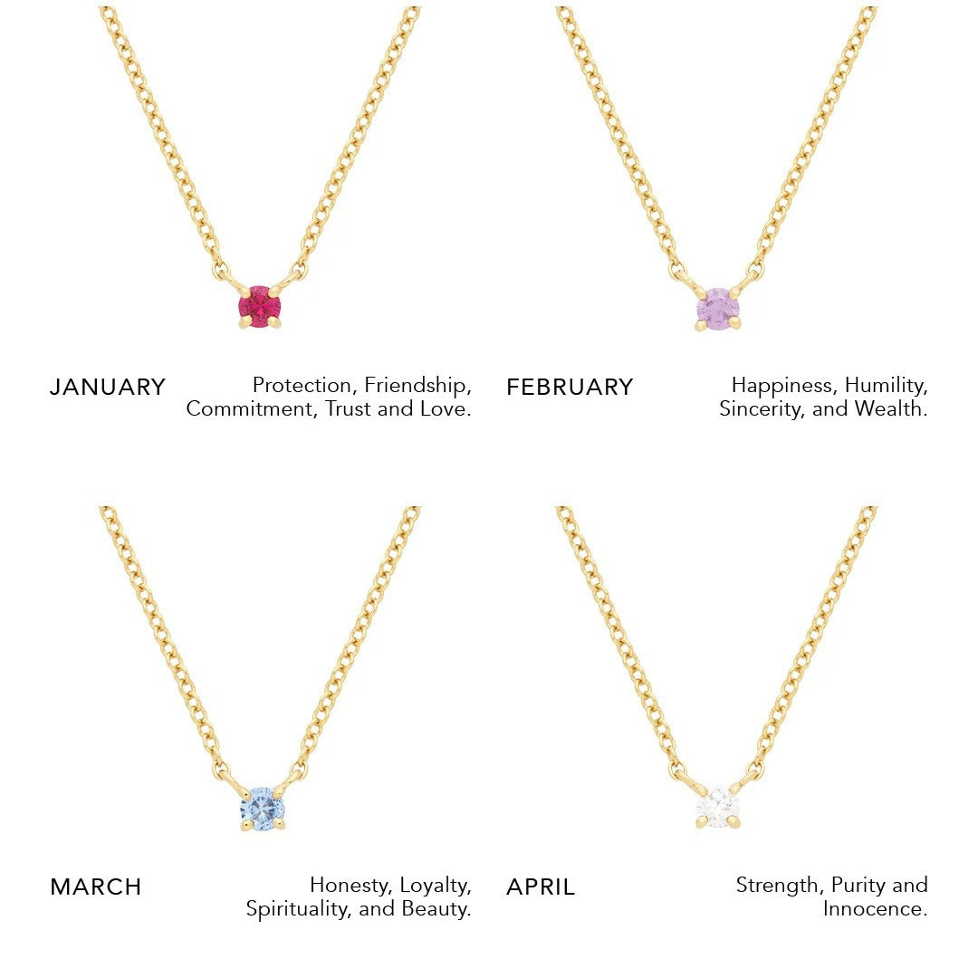 Wholesale Titanium steel birthstone 12 birthstone zircon necklace