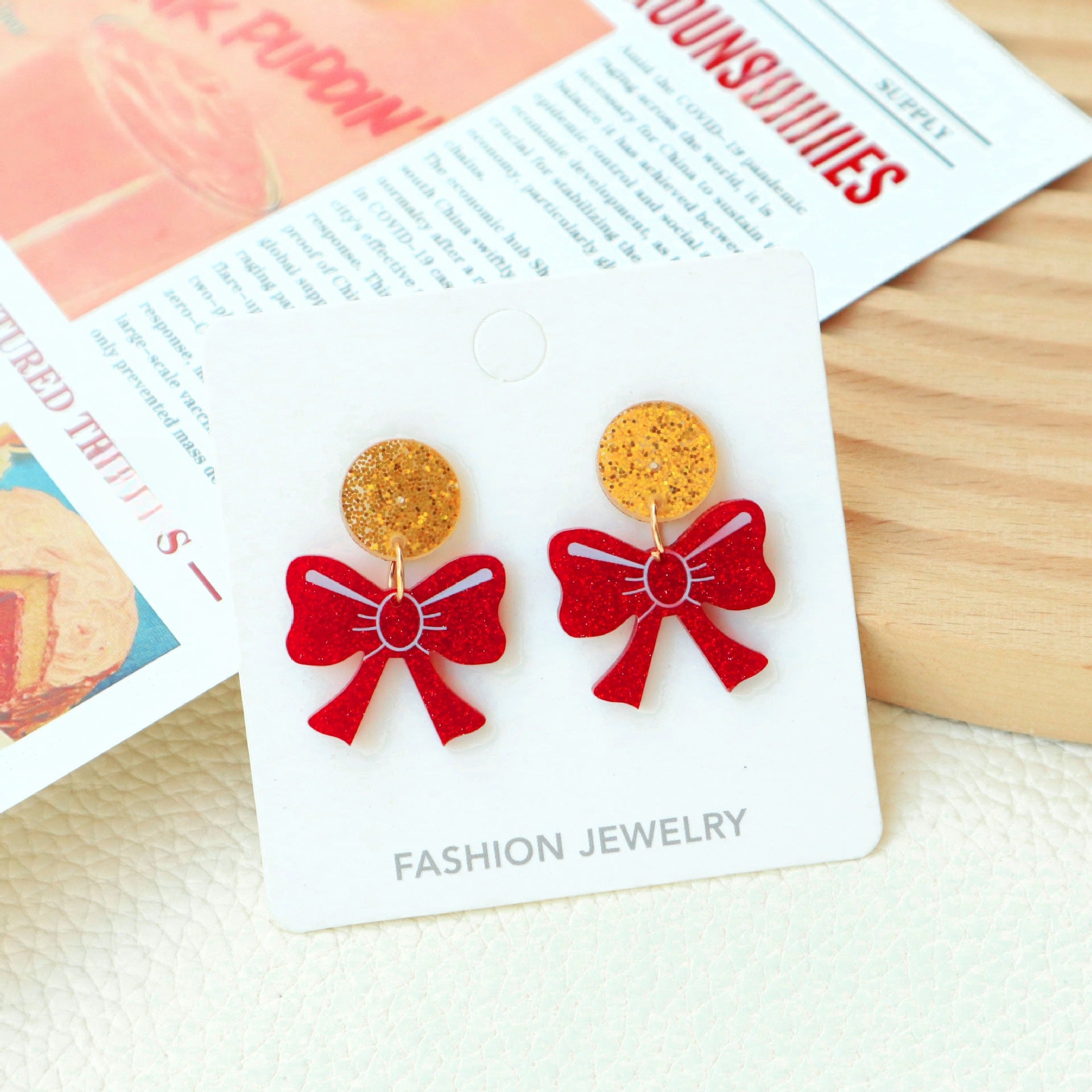Wholesale Bow Ear Drop Earrings Design Winter Valentine's Day Earring