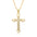 Wholesale retro cross micro inlaid zircon copper gold-plated necklace