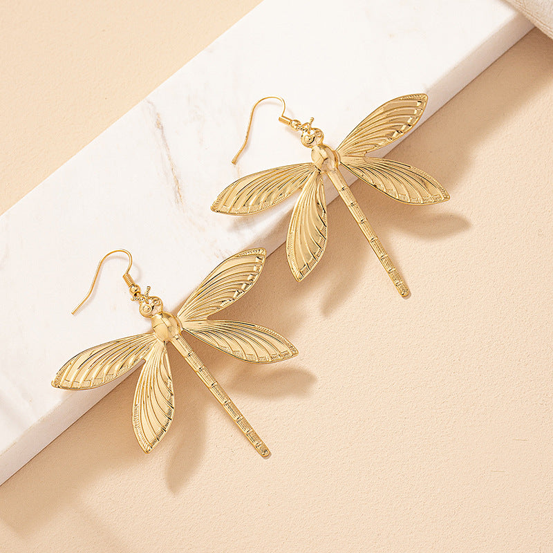 Wholesale Trendy Dragonfly Earrings For Women Alloy Animal Earrings Fashion Jewelry Accessory Boutique Resale
