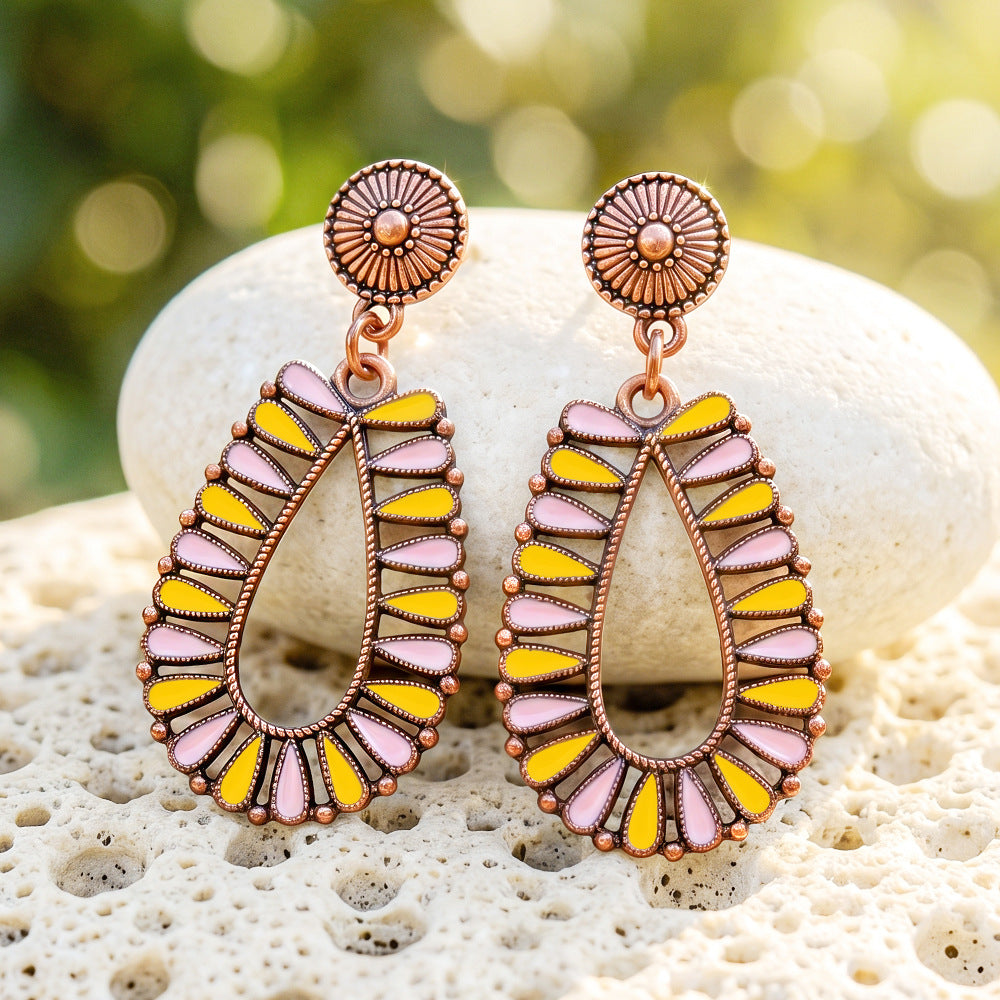 Wholesale Vintage Bohemian Drop Earrings Trendy Zinc Alloy Fashion Accessory