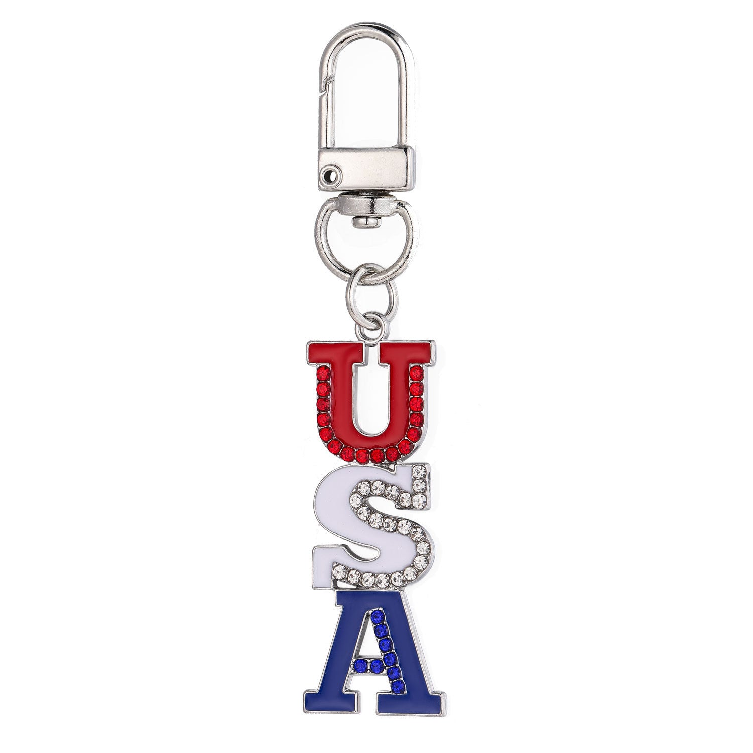 Wholesale Independence Day Elements Red White Blue Flag Alloy Keychain