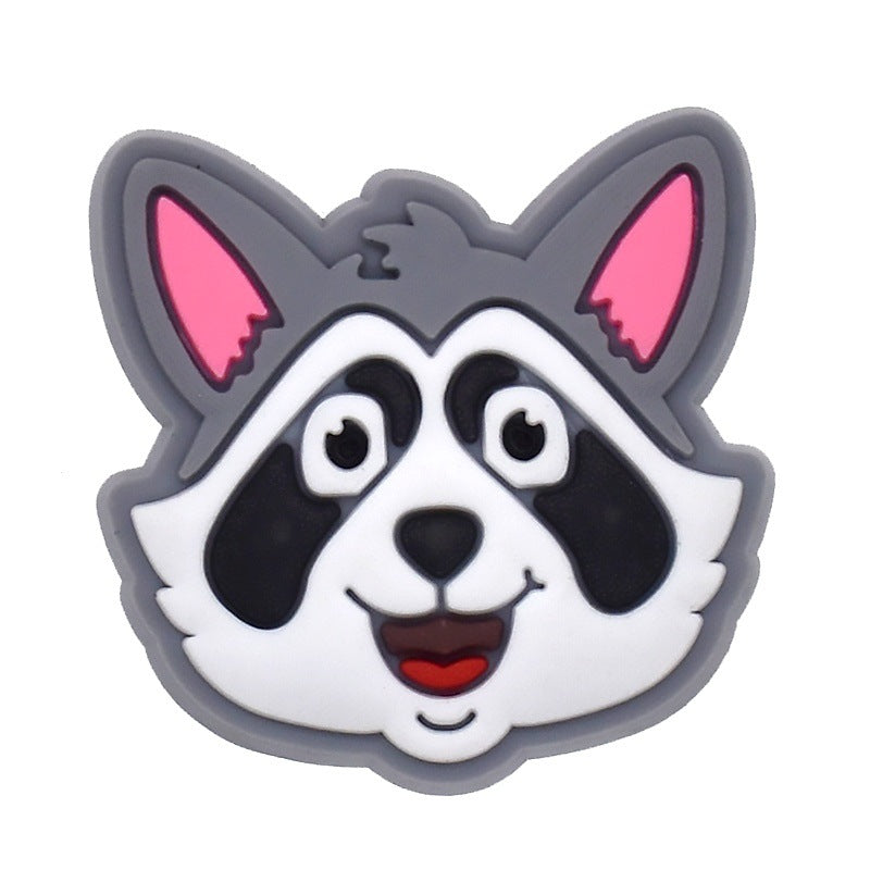 Wholesale Random 100pcs cute raccoon animal-themed  PVC Soft Rubber Shoe Buckle Decoration