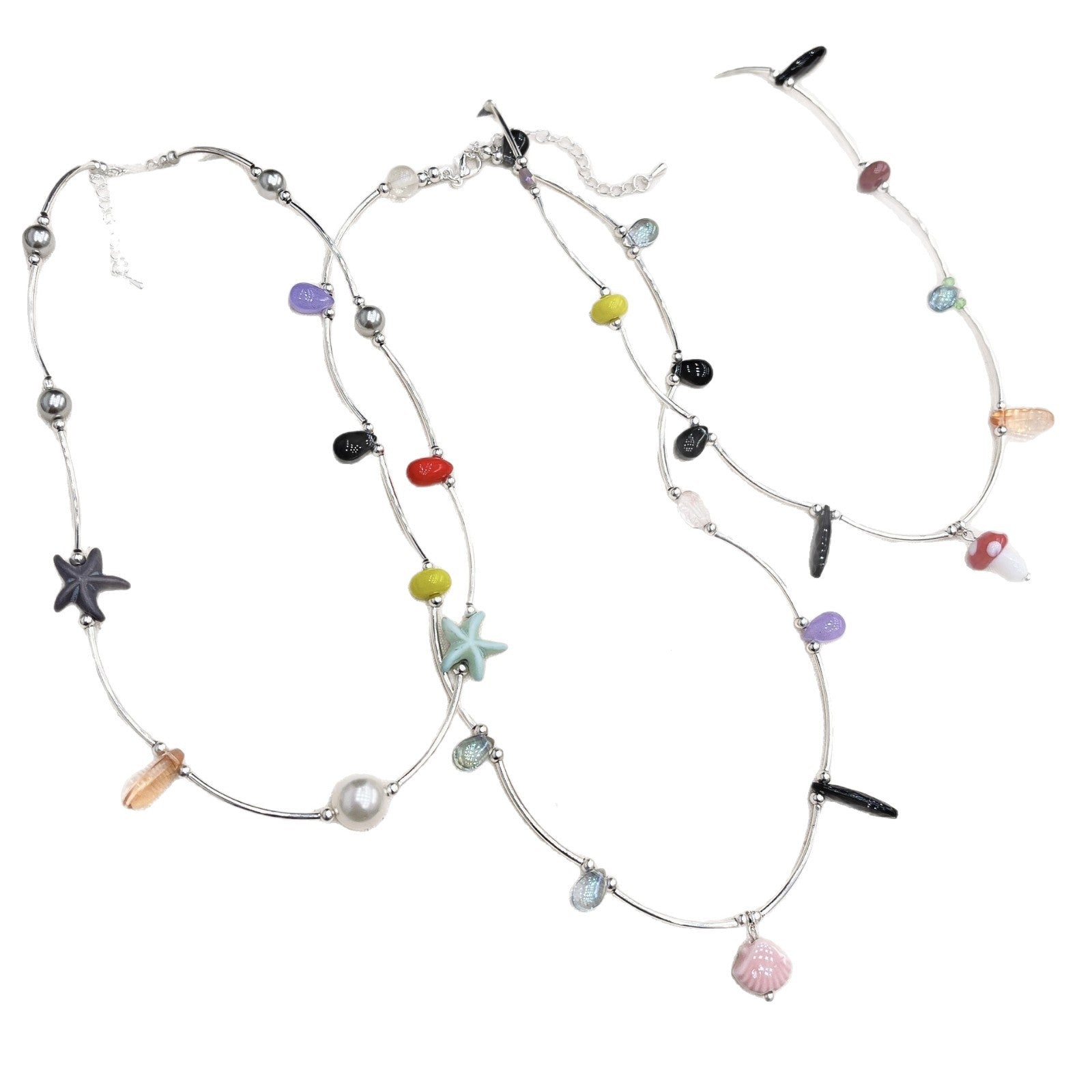 Wholesale Starfish Shell Mushroom Pendant Necklace