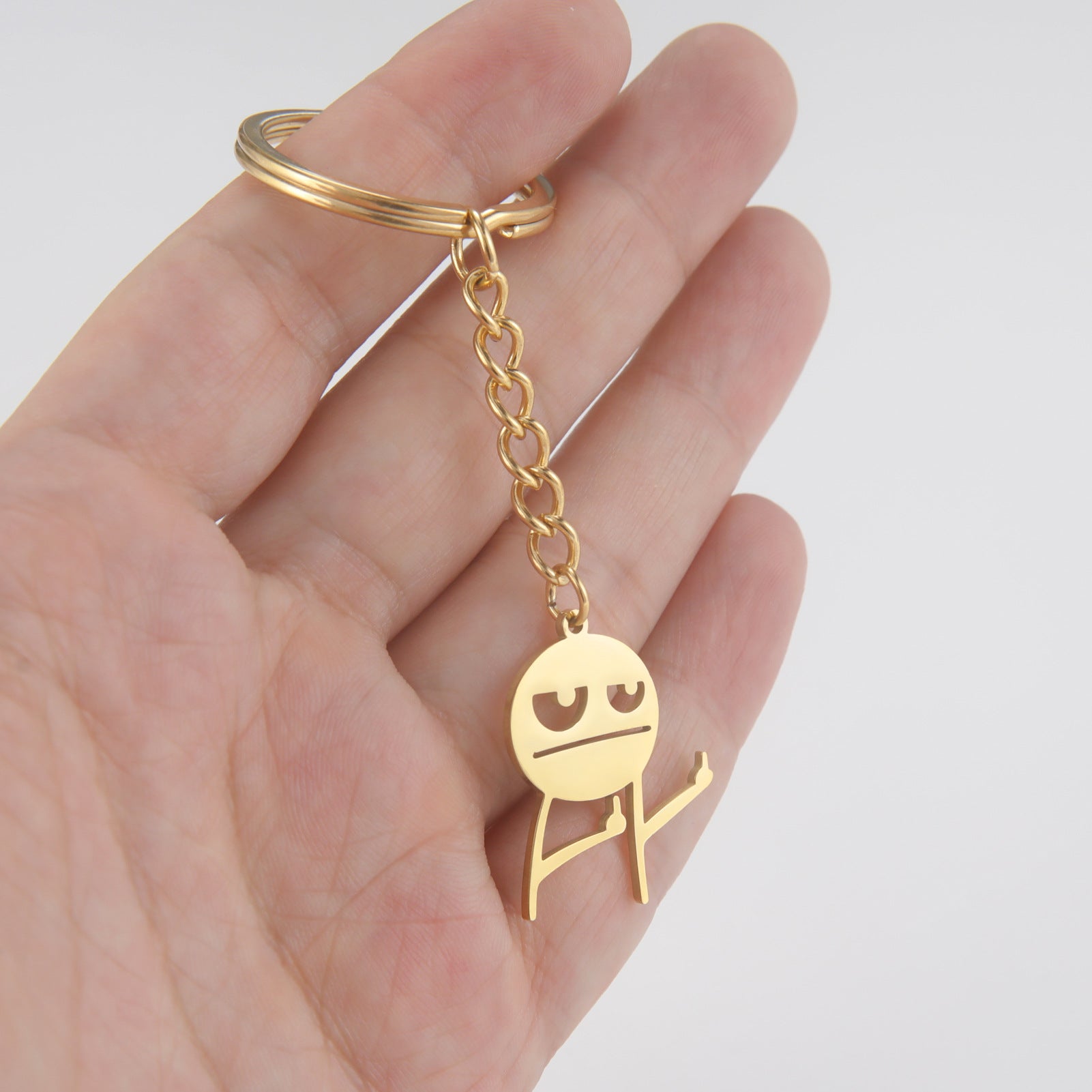 Wholesale stainless steel stick figure sticker pendant keychain