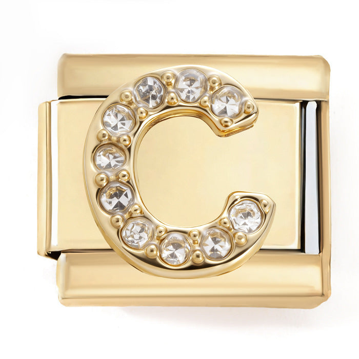 Wholesale 2PCS 9mm Italian Charm Starter Bracelets DIY Letters Stainless Steel Composable Bracelet