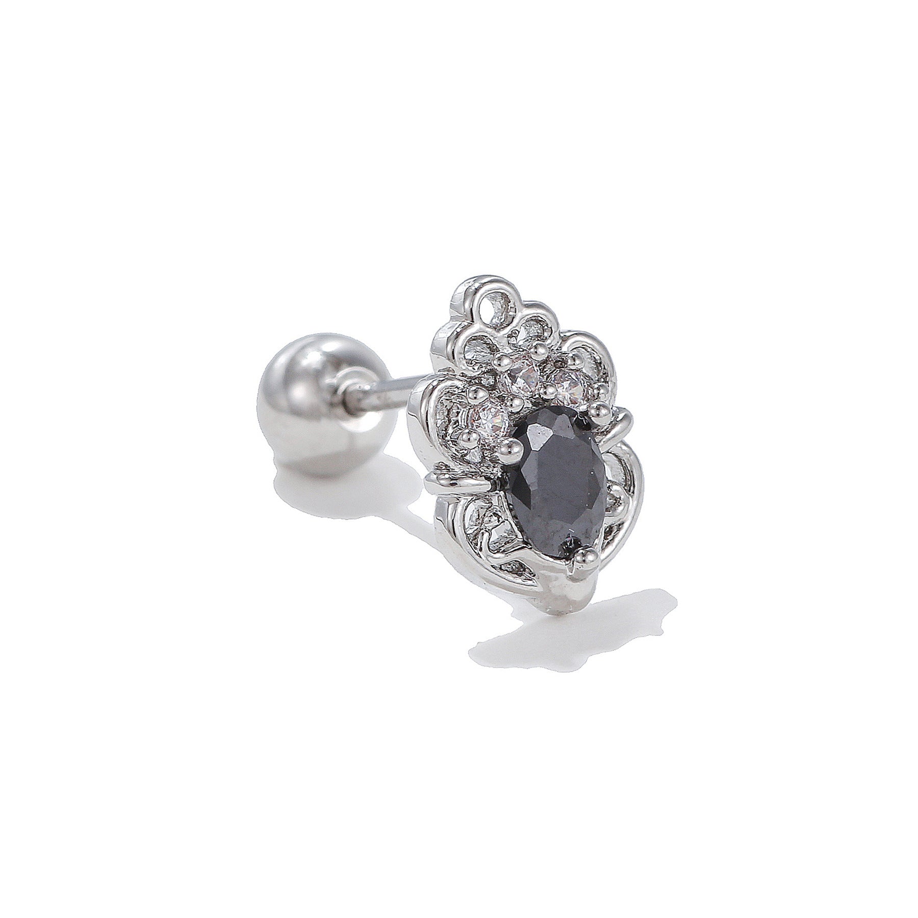 Wholesale geometric micro inlaid zircon ear bone nail earrings