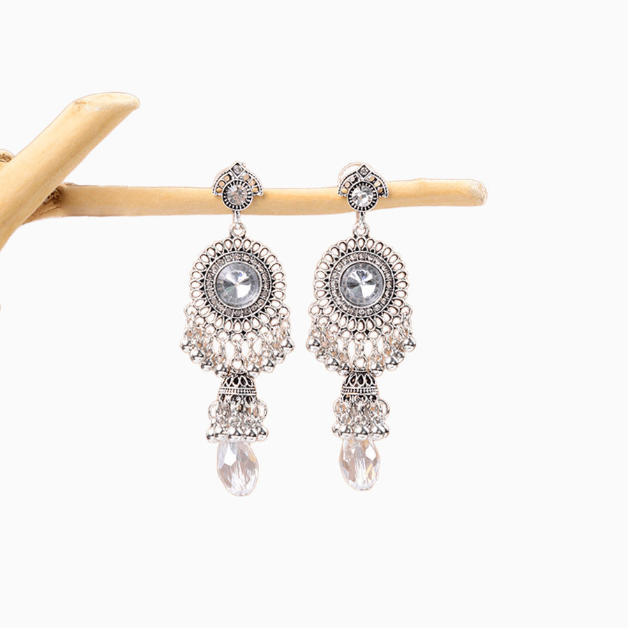 Wholesale gemstone bell tassel earrings