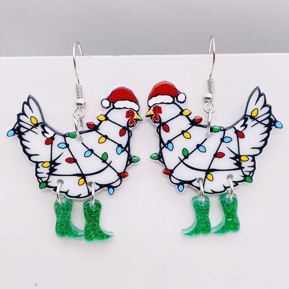 Wholesale Christmas Snowflake Santa Candy Snowman Acrylic Earrings