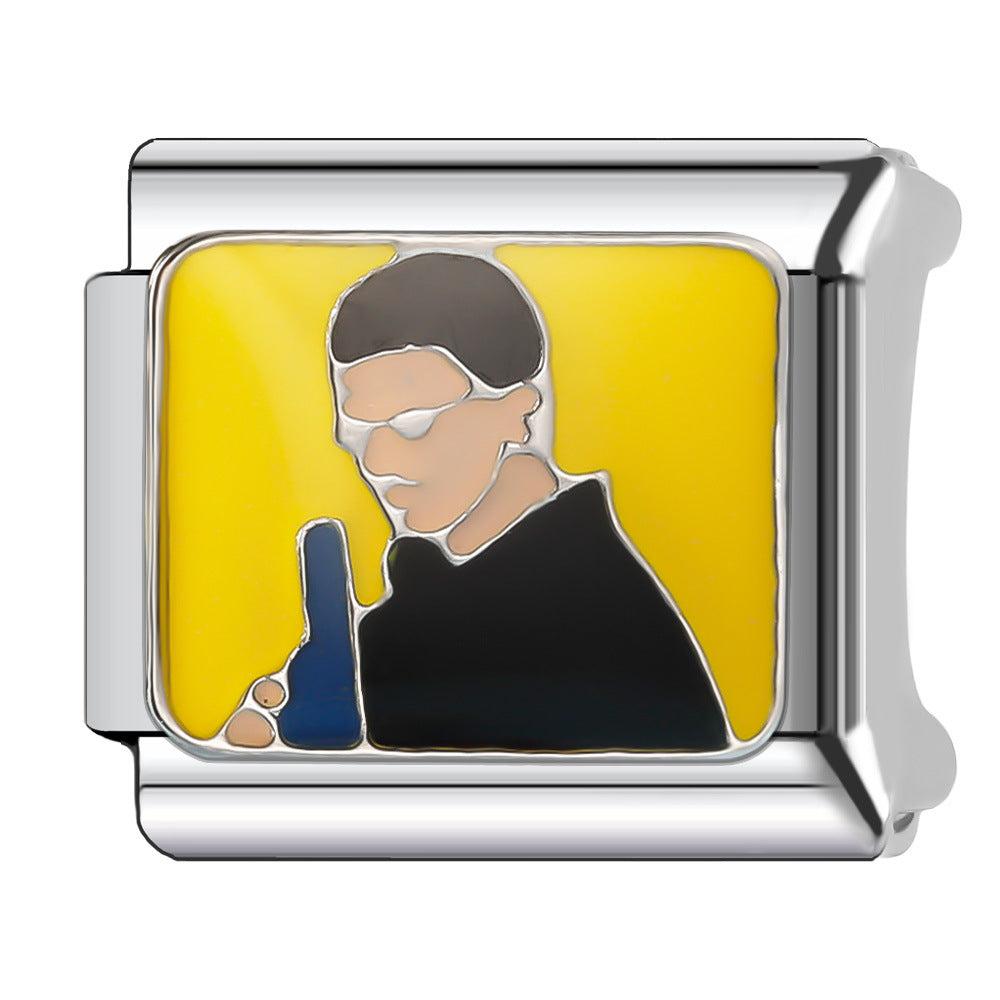 Wholesale Italian Charm Bracelet 9mm DIY 9MM Single  Creative Stainless Steel Composable Bracelet