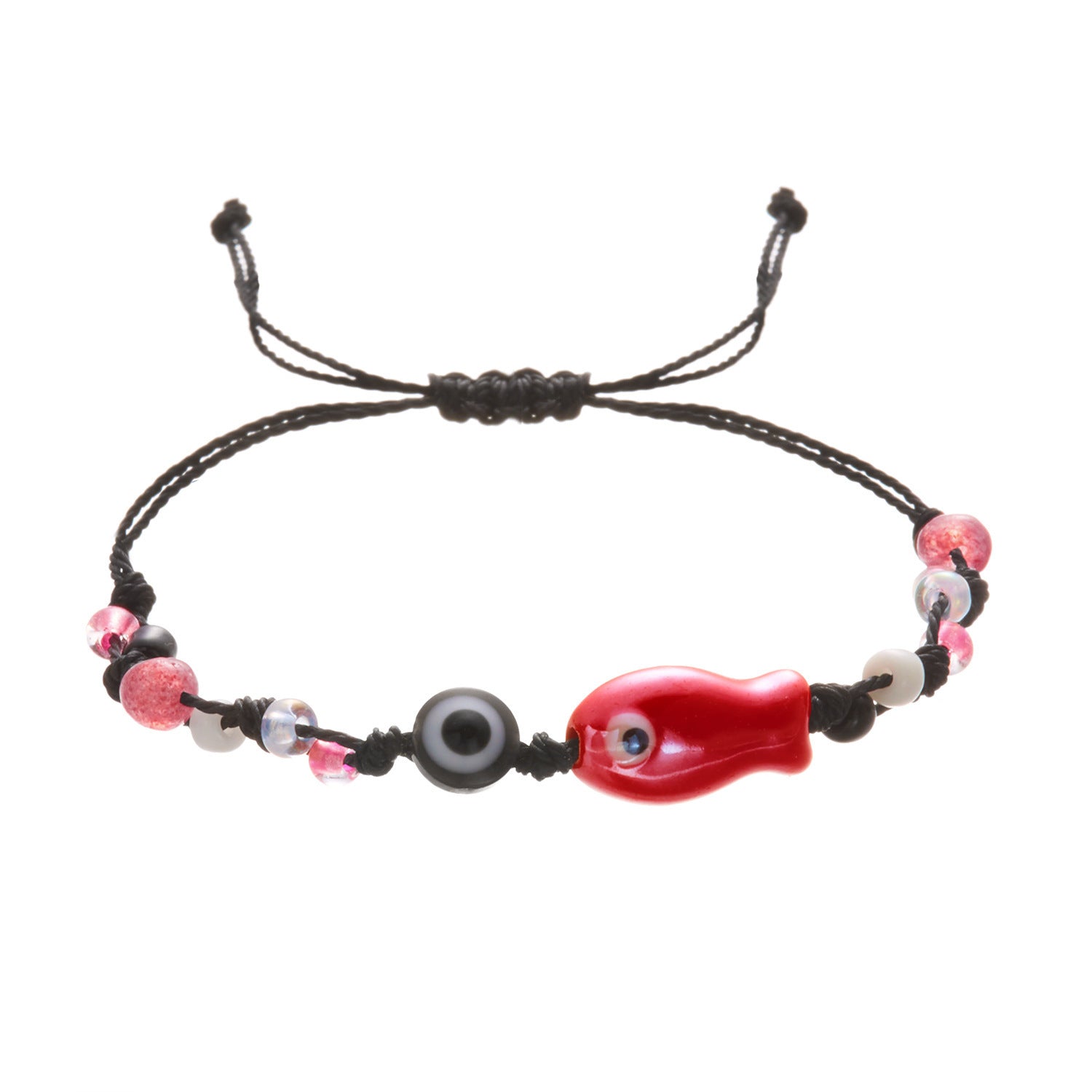 Wholesale Cartoon Ceramic Fish Eyes Gravel Rice Beads Braided Bracelet