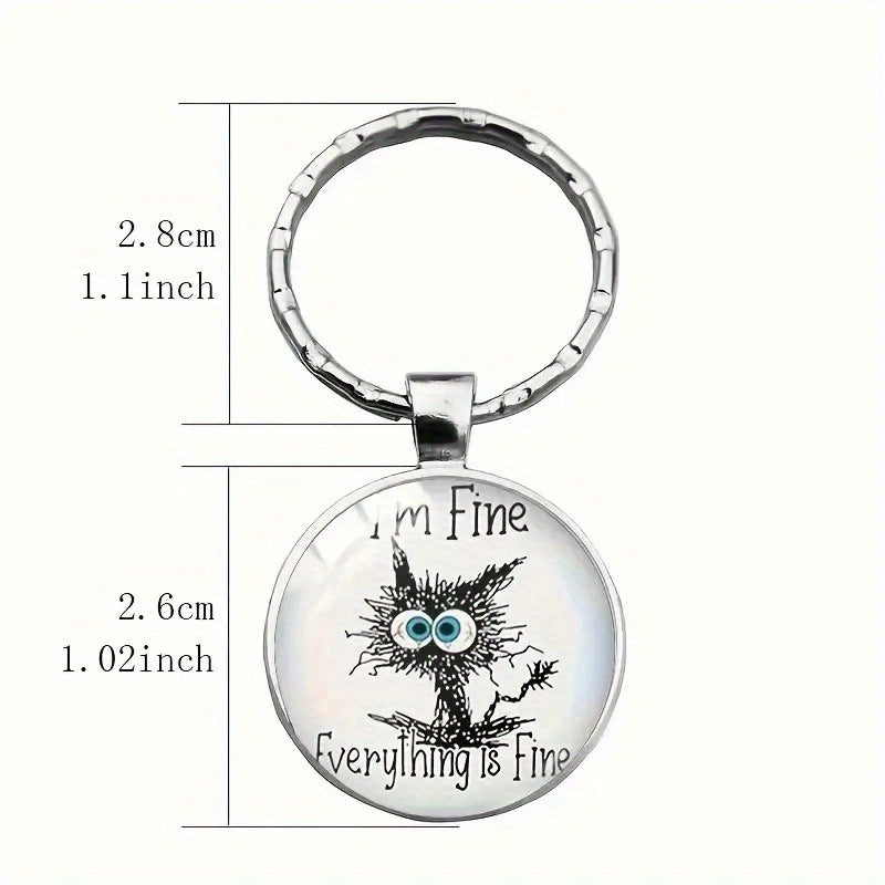 Wholesale Cat Time Gem Zinc Alloy Keychain Cute Retro Keychain ACC-KC-Yunz001