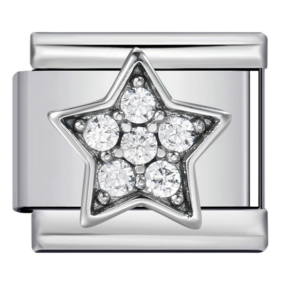 Wholesale Italian Charm Bracelet 9mm DIY Splicing Creative Pattern Series Stainless Steel Composable Bracelet