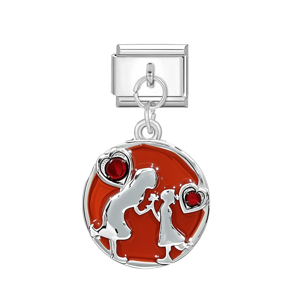 Wholesale Italian Charm Bracelet 9mm DIY Single Hook    Creative Stainless Steel Composable Bracelet