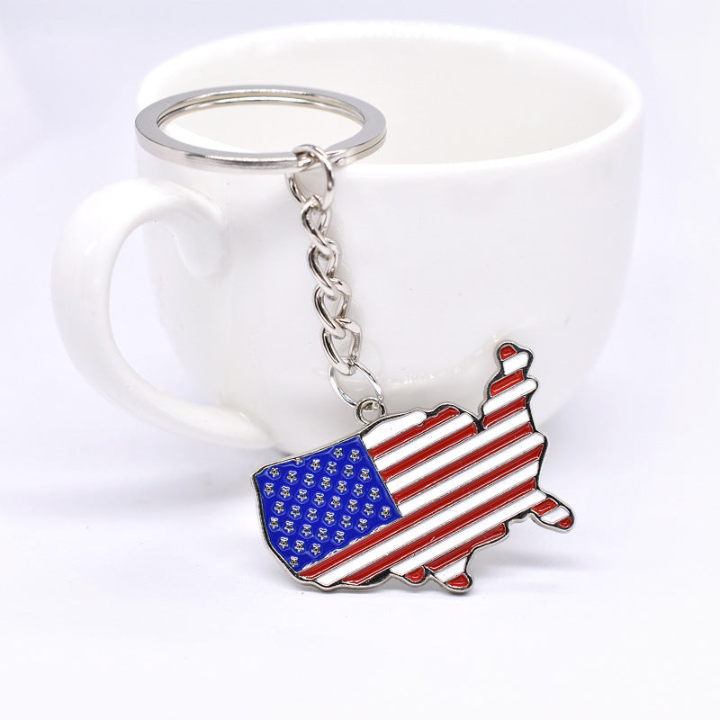 Wholesale  US Flag Independence Day Zinc Alloy Keychain
