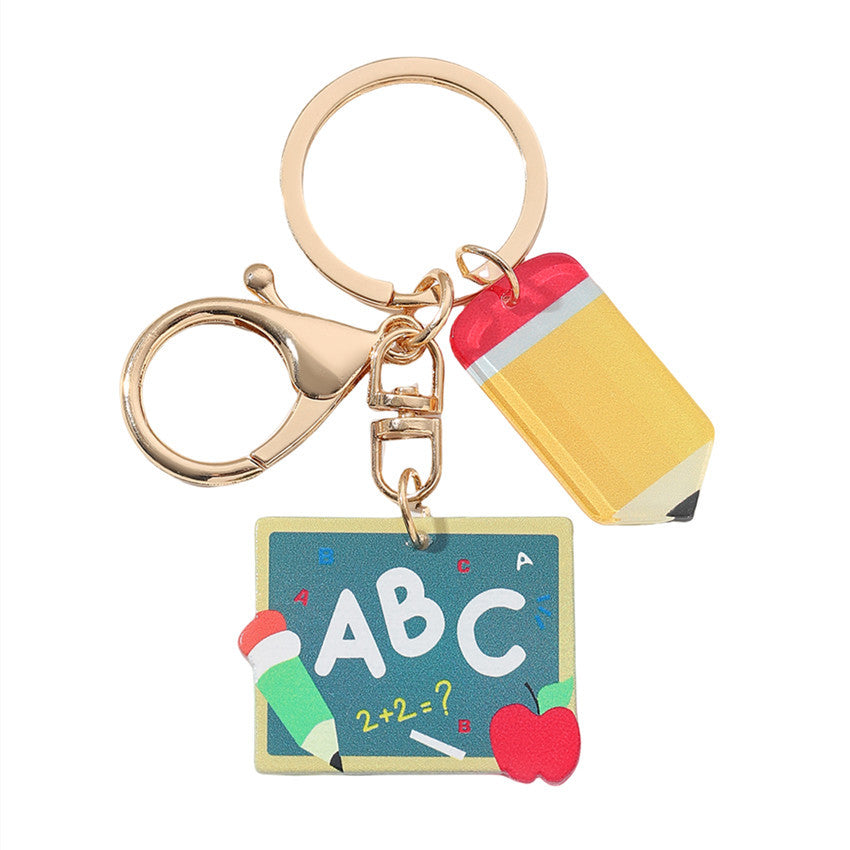 Wholesale Acrylic Teacher Keychain Decorative Accessory for Teacher' s Day Gift