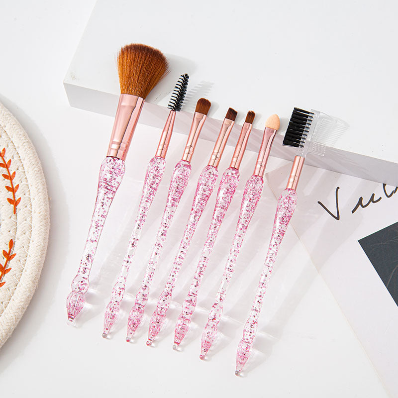 Wholesale Transparent Makeup Brush Set Glitter Eyeshadow Brush ACC-MB-JiuRan002