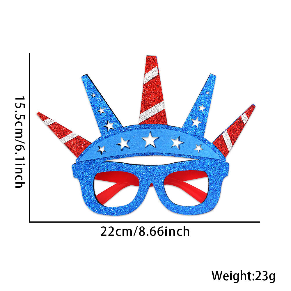Wholesale  Independence Day Five-pointed Star Glasses Decoration