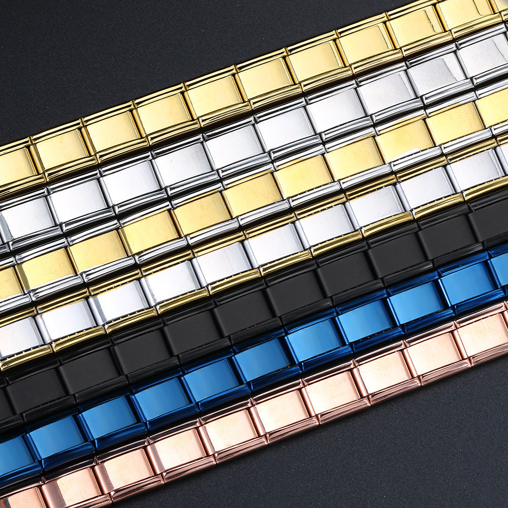 Wholesale Italian Charm Bracelet Module Bracelet Square Elastic Stitching Stainless Steel Bracelets Strap Chain ACC-BT-QiYing022