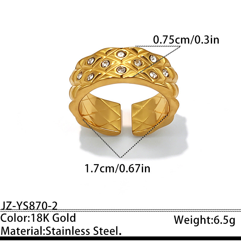 Wholesale Stainless Steel Gold Plated Open Geometric Oval Design Ring Fashion Accessory for Everyday Wear