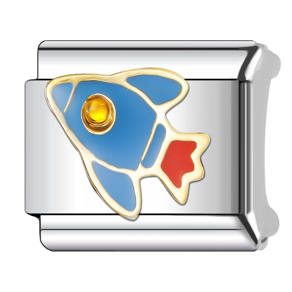 Wholesale Italian Charm Bracelet 9mm DIY Splicing Creative Eye Series Stainless Steel Composable Bracelet