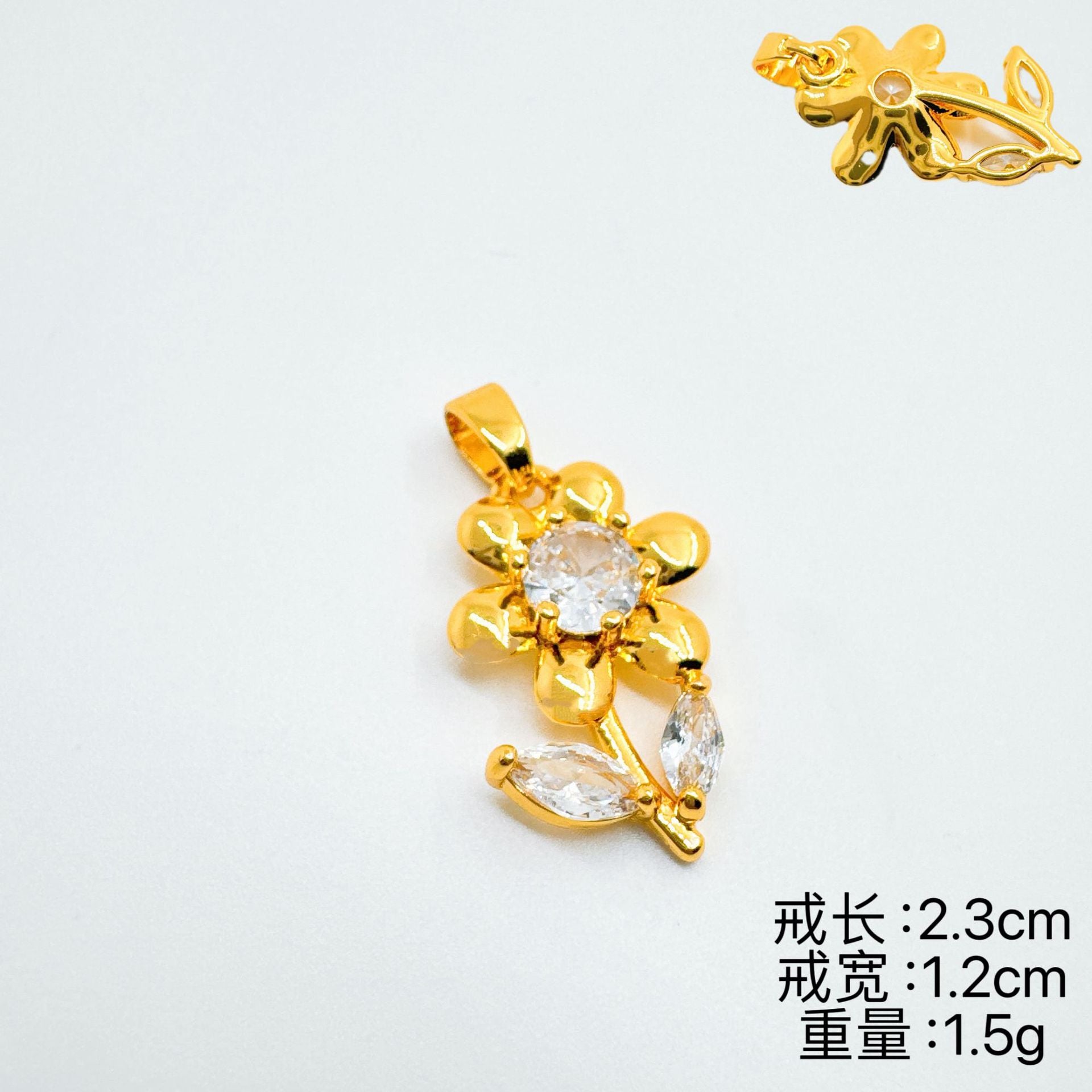 Wholesale Trendy Cherry Pendant Necklace,  Gold Plated Copper Zircon Jewelry Accessory