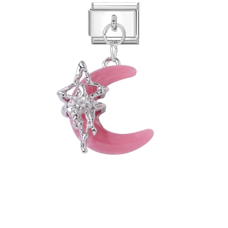 Wholesale Stylish DIY Bracelet Kit Titanium Steel Purple Pink Butterfly Star Charms Jewelry Accessory