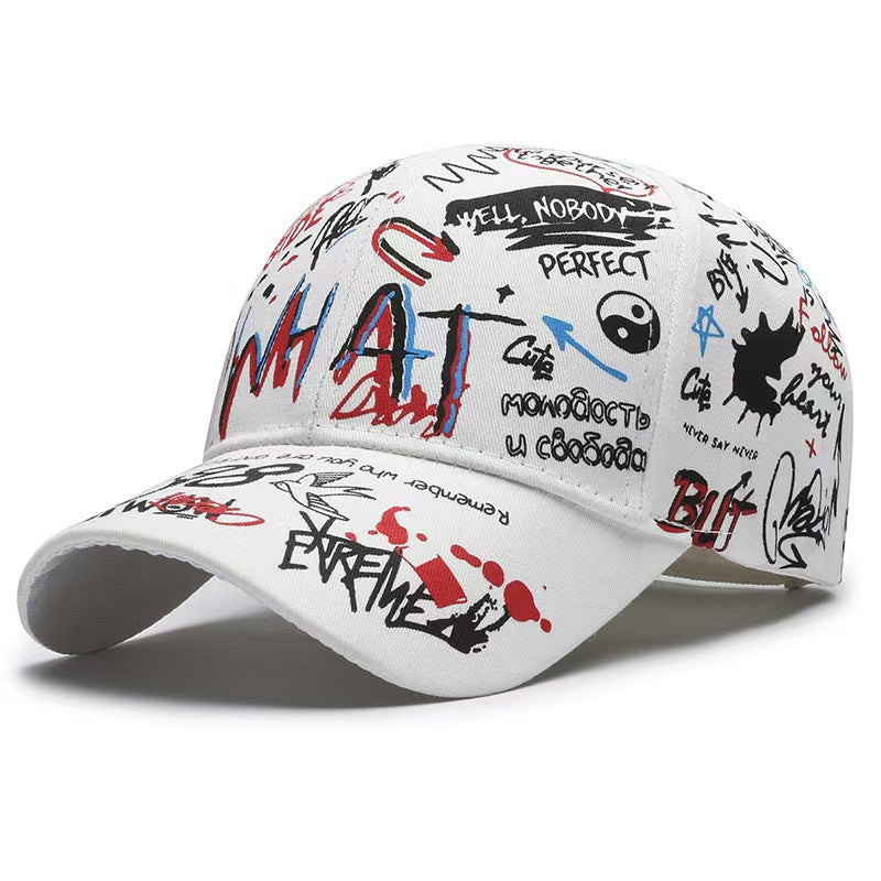 Wholesale Chic Graffiti Baseball Cap Unisex Adjustable Breathable Sun Hat for Outdoor Activities