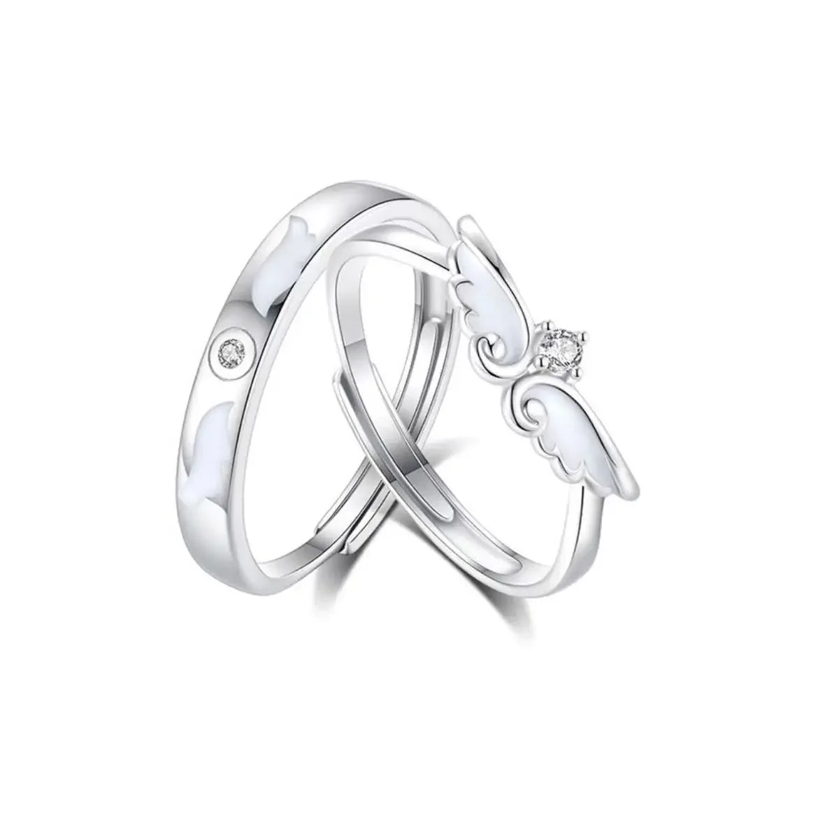 Wholesale Glowing Night Angel Wings Couple Ring