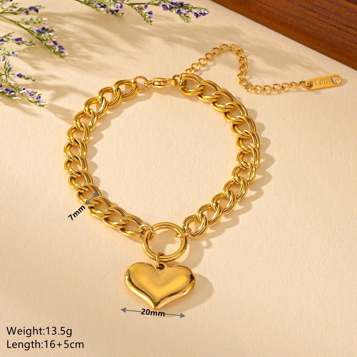 Wholesale Titanium Steel Heart Valentine's Day Bracelet