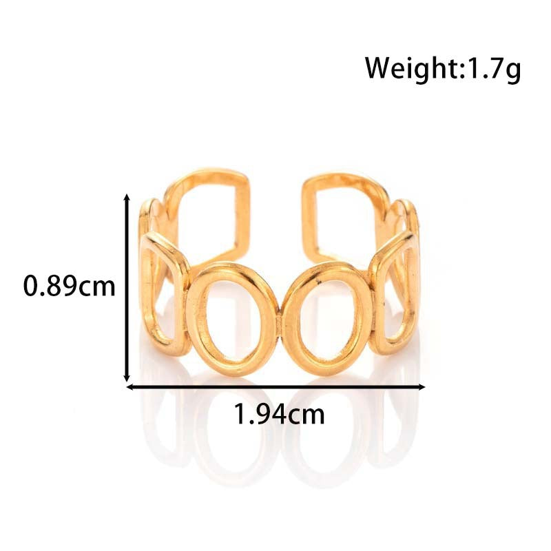 Wholesale  Titanium Steel Geometric  Opening Adjustable Bracelet Rings