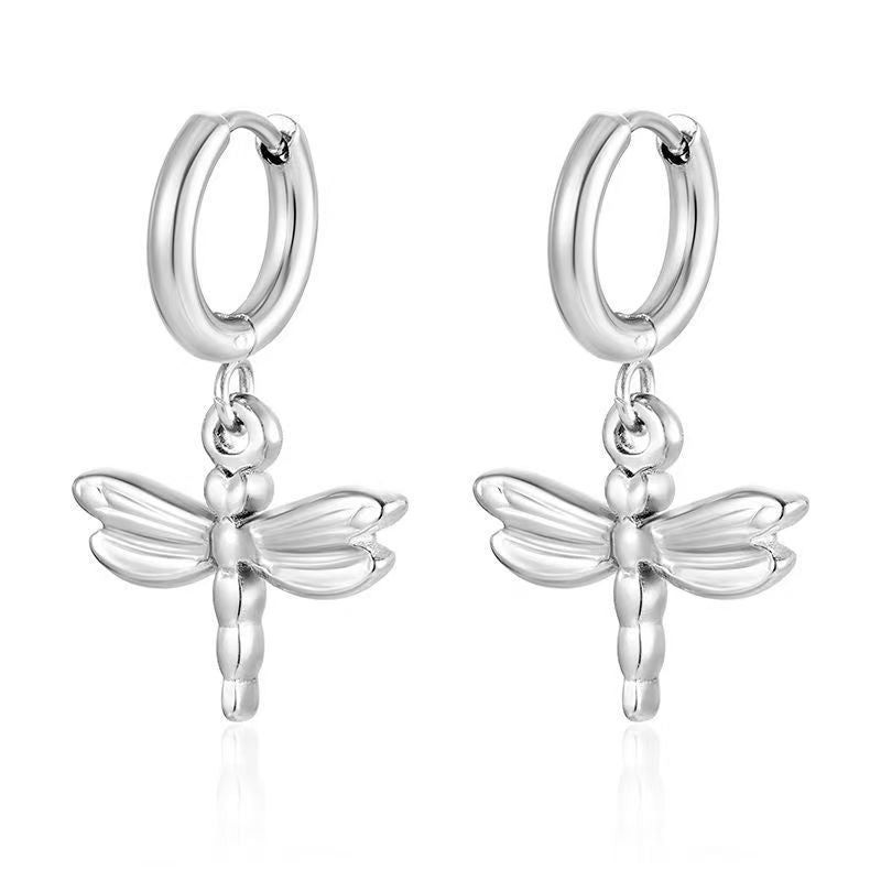Wholesale Stainless steel heart and flower earrings