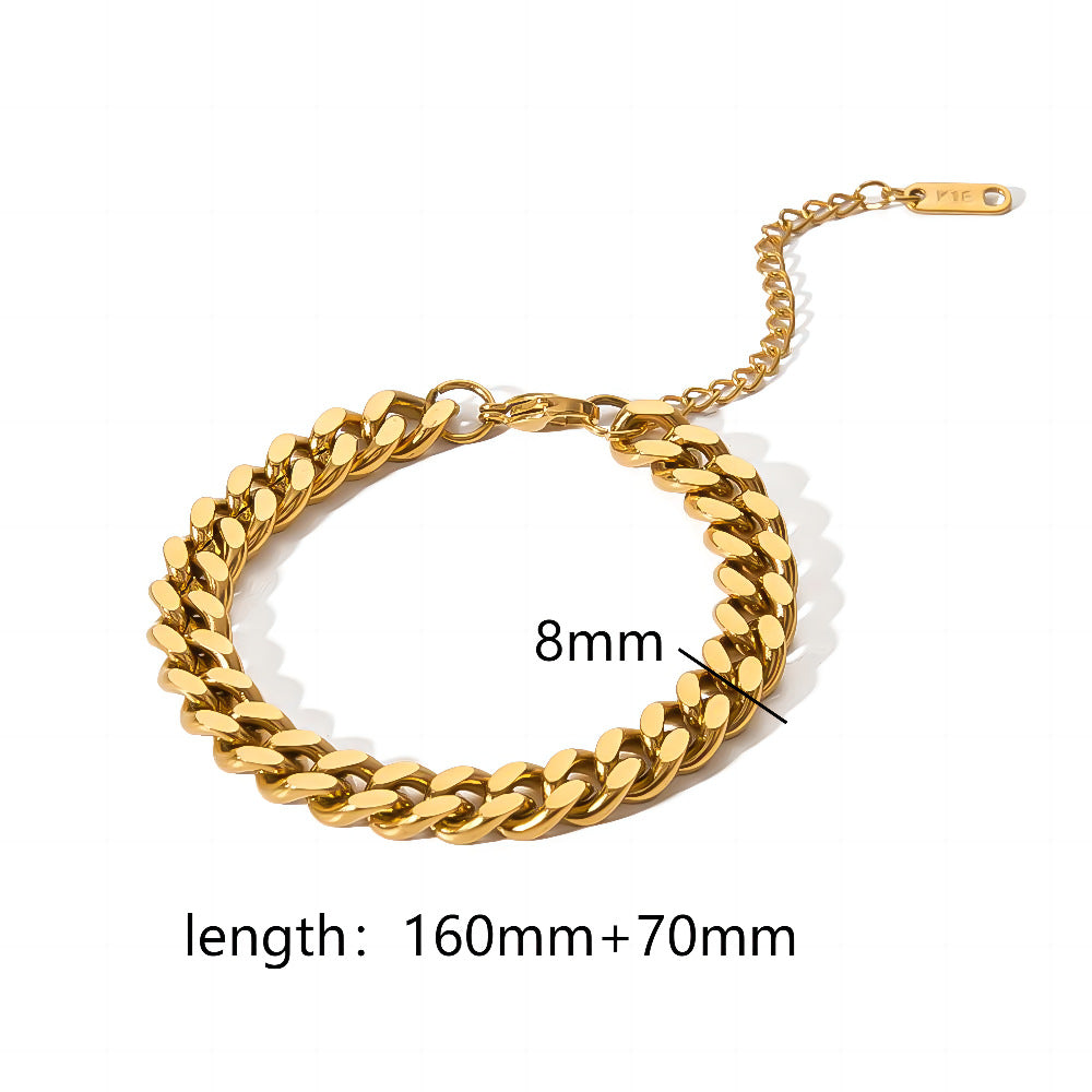 Wholesale DIY bracelet 18k gold stainless steel chain bracelet with a high-end feel