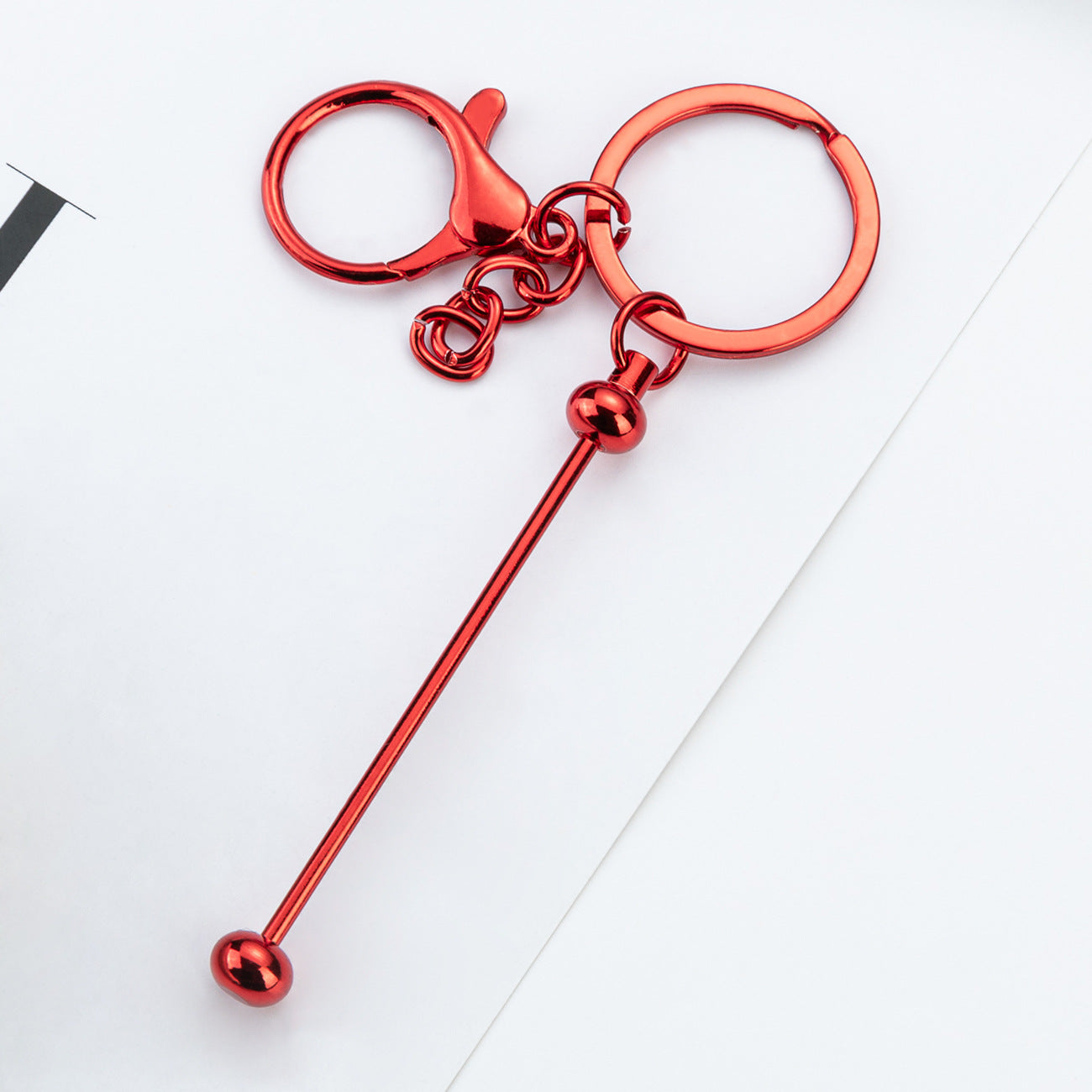 Wholesale DIY Beaded Keychain UV Electroplated Metal Keychain