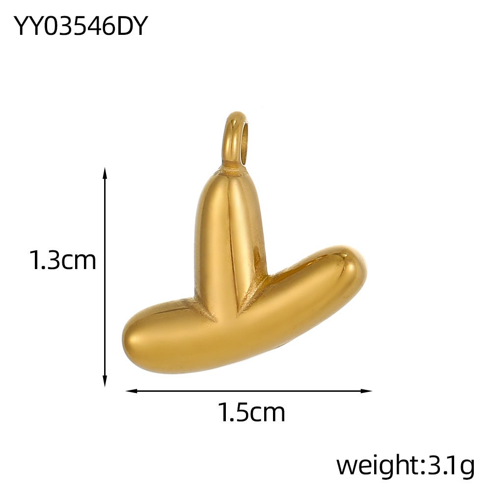 Wholesale Stainless steel bubble letter pendant necklace accessories