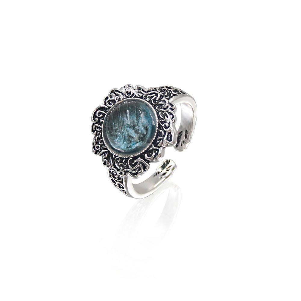 Wholesale Dark Moon Ring Retro Open Style Metal Electroplated Fashion Jewelry Accessory Gift