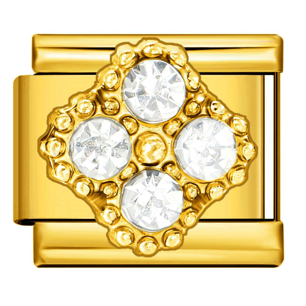 Wholesale 9mm Italian Charm Starter Bracelets DIY Four Leaf Clover Stainless Steel Composable Bracelet