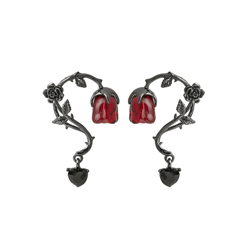 Wholesale Dark Wind Wind Wind Broken Rosa Earrings ACC-ES-MDD062