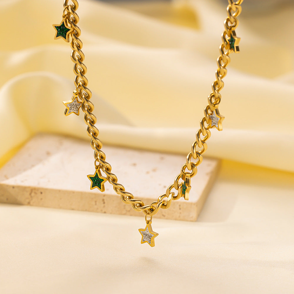 Wholesale Retro Irregular Titanium Steel Necklace Plated 18K Gold Multi-layered Necklace Gold Plated Necklace ACC-NE-Tais004