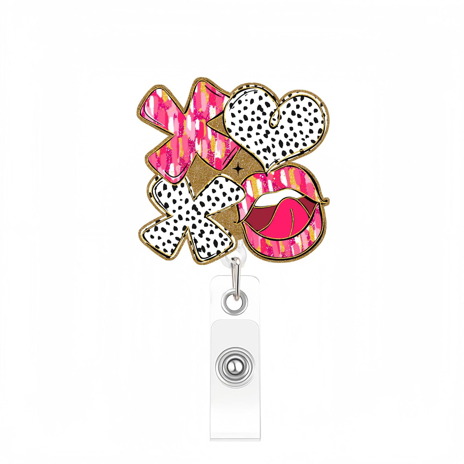 Wholesale 10pcs gold glitter creative Badge Reels