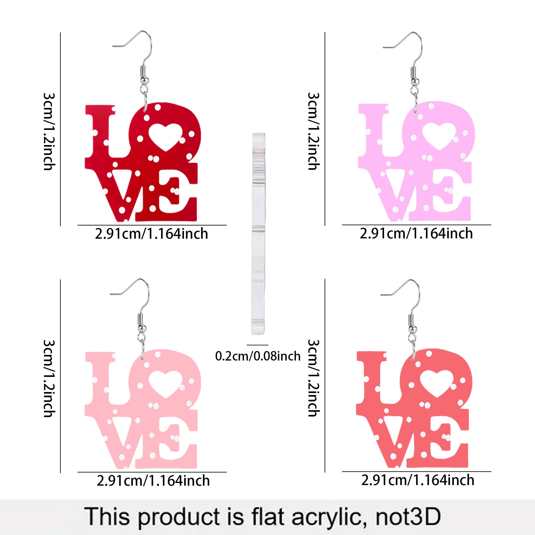 Wholesale Valentine's Day LOVE Acrylic Earrings