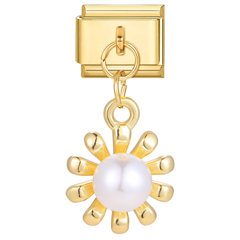 Wholesale Italian Charm Bracelet 9mm DIY Splicing Heart Pendant Titanium Steel Composable Bracelet