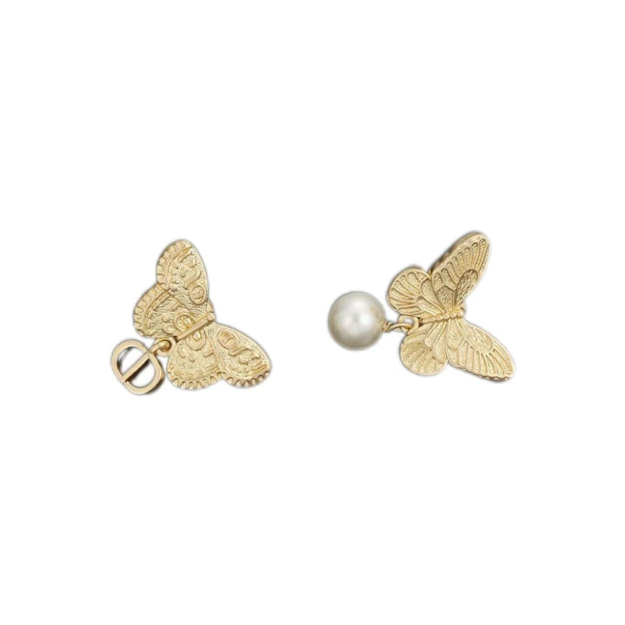 Wholesale Man-made pearl butterfly letter earrings ACCVIP