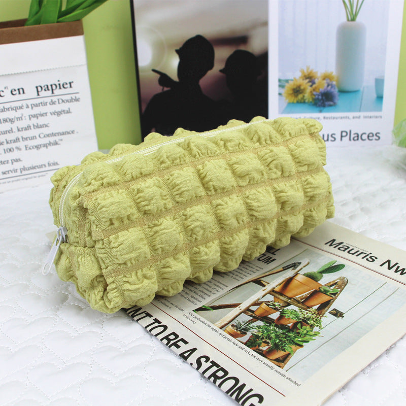 Wholesale Macaroon Color Bubble Grid Pencil Case