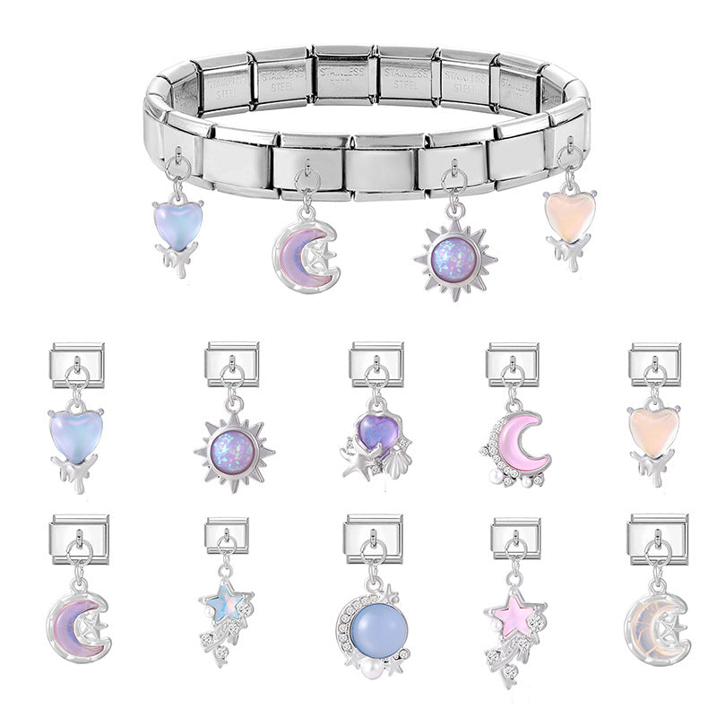Wholesale 9mm Italian Charm Starter Bracelets DIY Pendant Stainless Steel Composable Bracelet