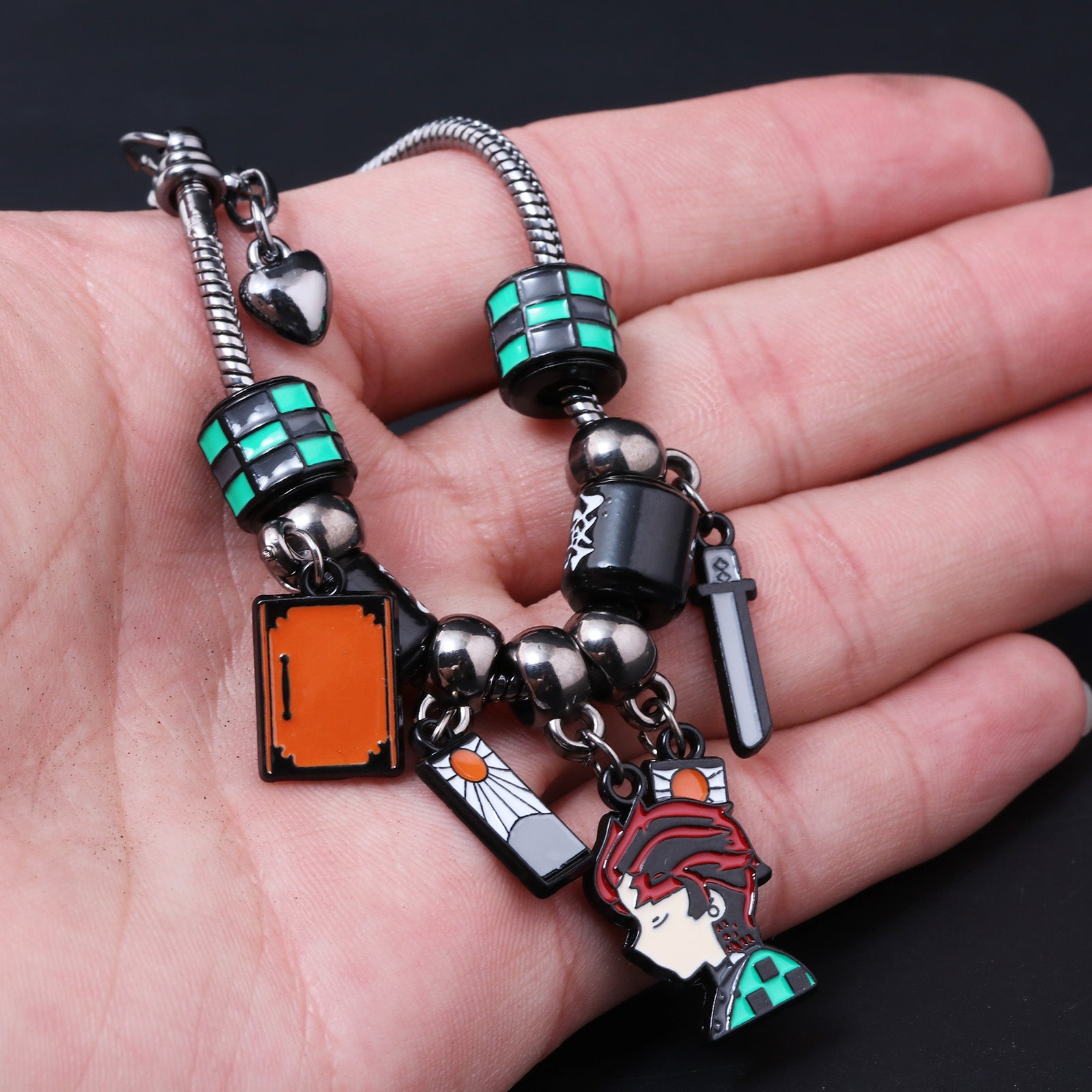 Wholesale Cartoon Anime Demon i  Beads DIY Metal Pendant Bracelet