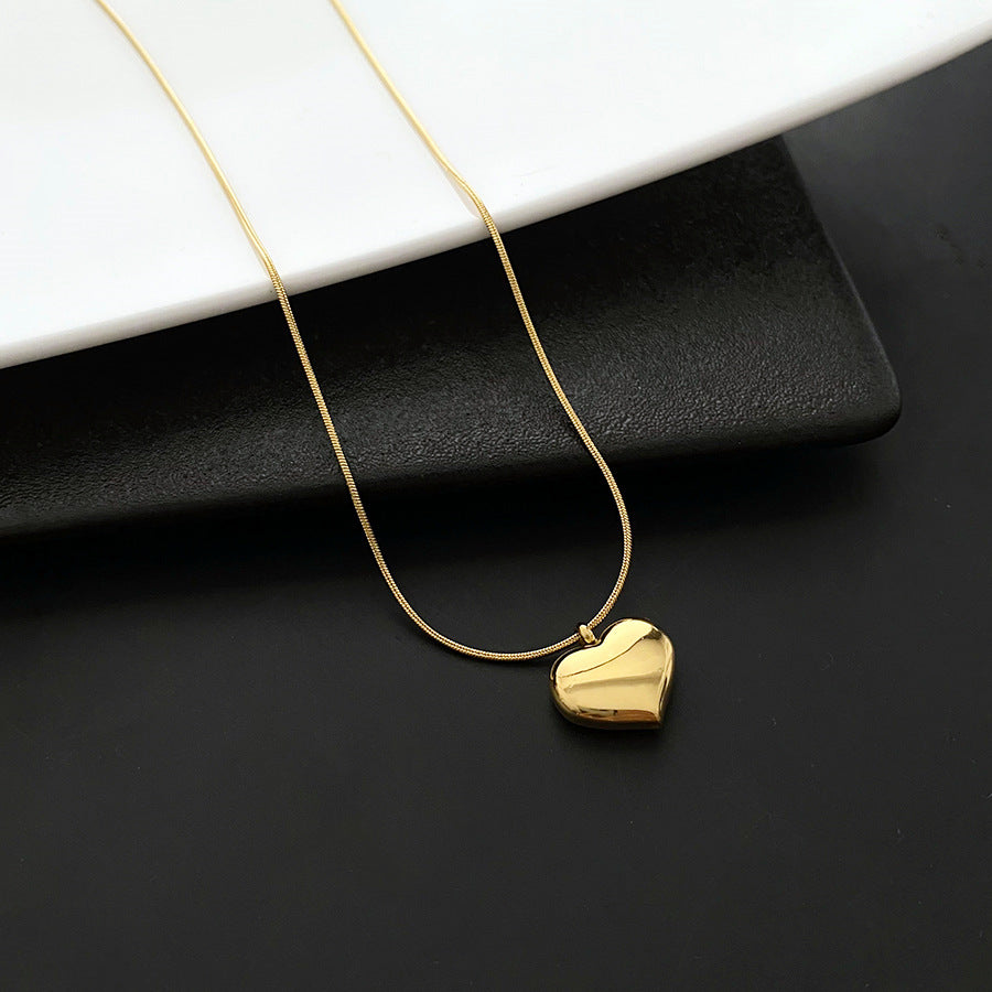 Wholesale Gold Heart Titanium Steel Necklace ACC-NE-Yuxi007